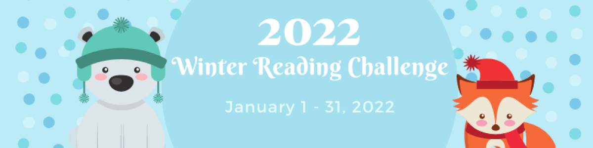 Polar bear graphic with Winter Reading information